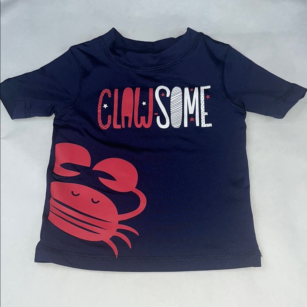 Cat & Jack Navy and Red Kids Swim Rashguard